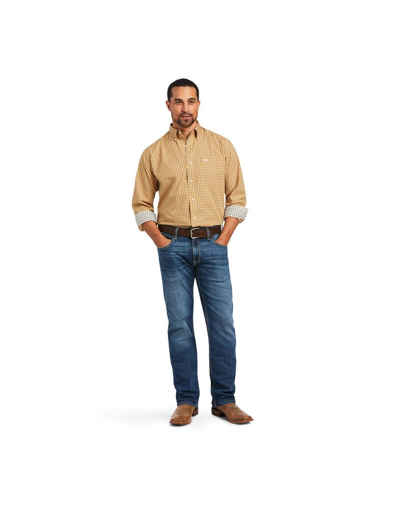 Chemises De Costume Ariat Wrinkle Free Harvey Classiche Fit Orange Moutarde Homme | TGW-30797601