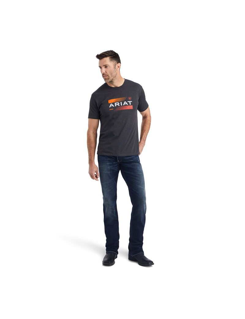 T Shirts Ariat Octane Stack Grise Homme | PRP-21852027