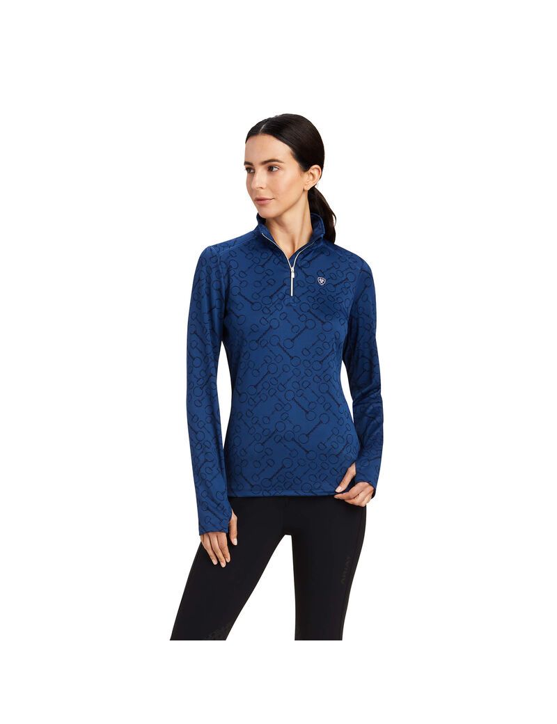 Hauts Ariat Prophecy 1/4 Zip Bleu Femme | JEV-86885953