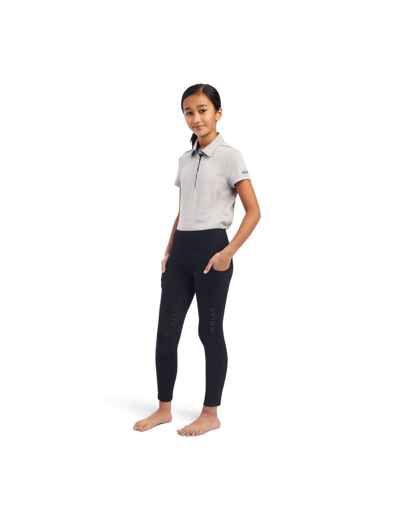 Collant Ariat Venture Thermal Half Grip Noir Enfant | LVM-04127674