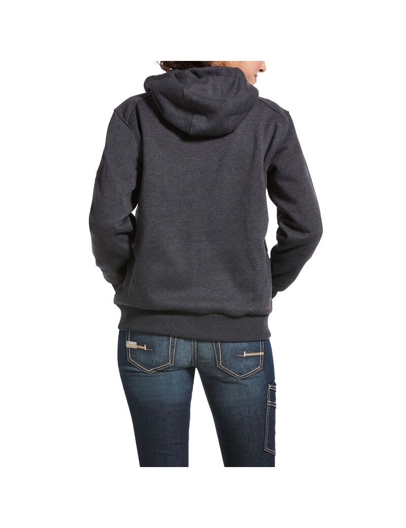 Sweat à Capuche Ariat Rebar All-Weather Full Zip Grise Femme | OYO-18352602