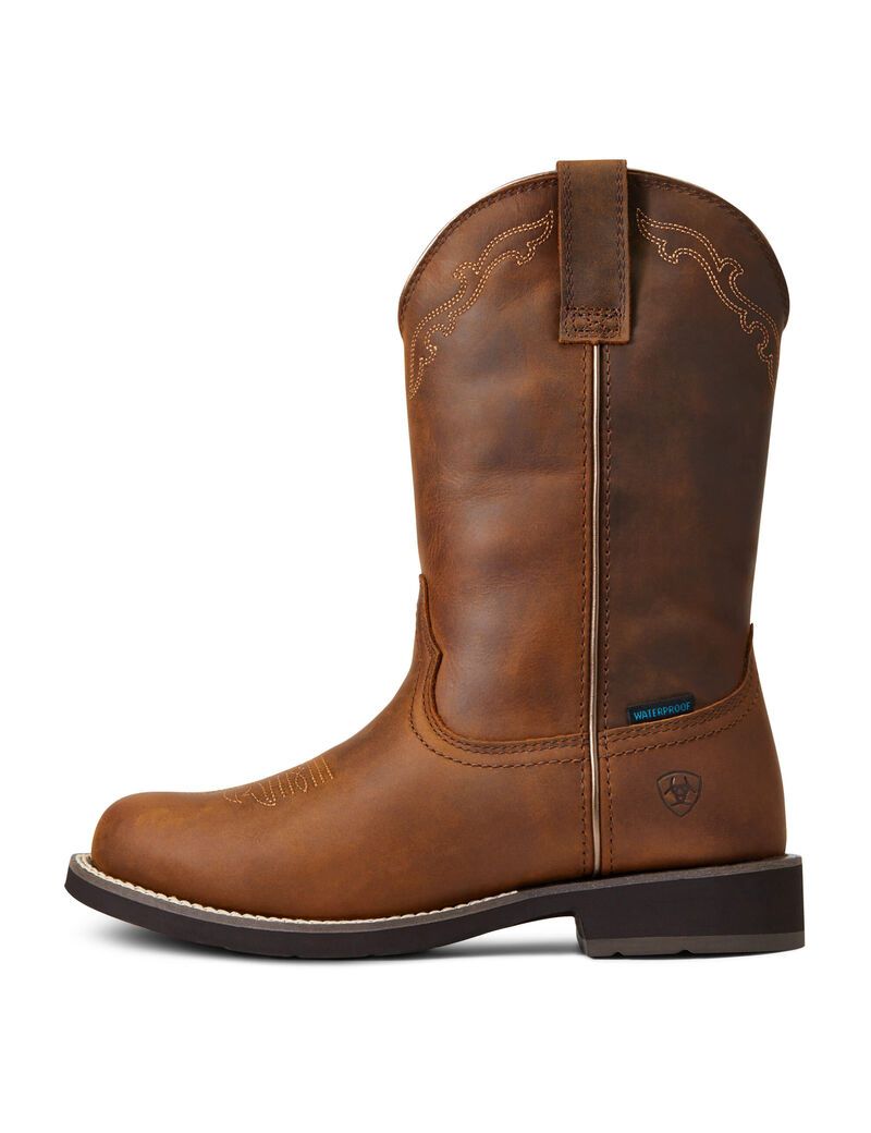 Bottes Western Ariat Delilah Round Embout Imperméables Marron Femme | RMP-31518048