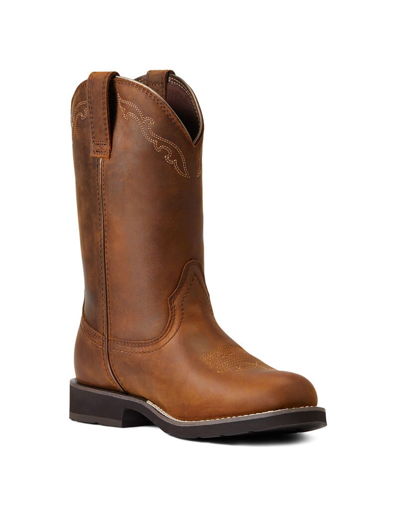 Bottes Western Ariat Delilah Round Embout Imperméables Marron Femme | RMP-31518048