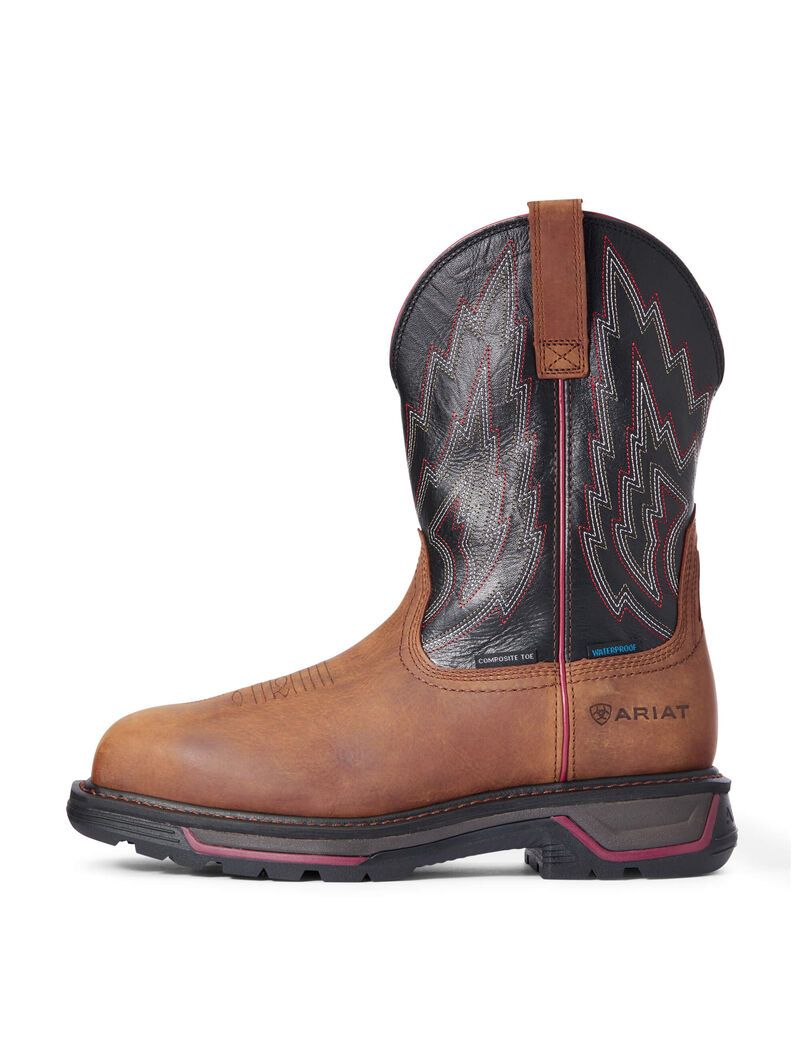 Bottes Imperméables Ariat Big Rig Composite Embout Travail Marron Homme | XAV-82035090