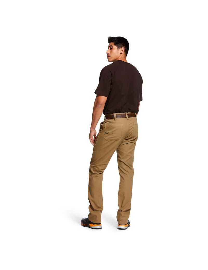 Pantalon Ariat Rebar M4 Low Rise DuraStretch Made Tough Double Front Stackable Droit Leg Kaki Homme | PPL-17727650