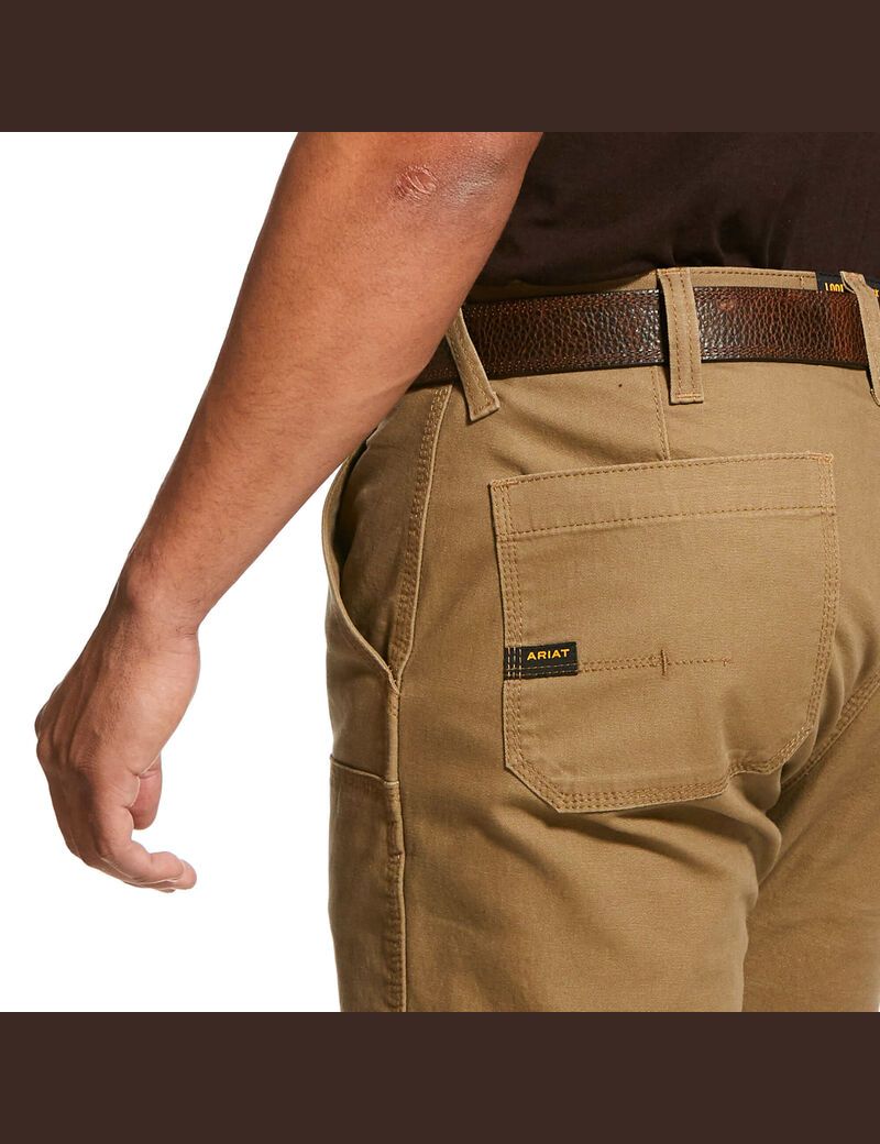 Pantalon Ariat Rebar M4 Low Rise DuraStretch Made Tough Double Front Stackable Droit Leg Kaki Homme | PPL-17727650