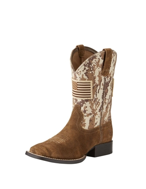 Bottes Western Ariat Patriot Beige Marron Camouflage Enfant | NIK-66150754