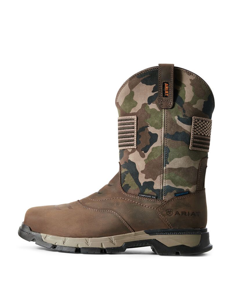 Bottes Imperméables Ariat Rebar Flex Patriot Composite Embout Travail Marron Foncé Homme | ZGQ-69654896