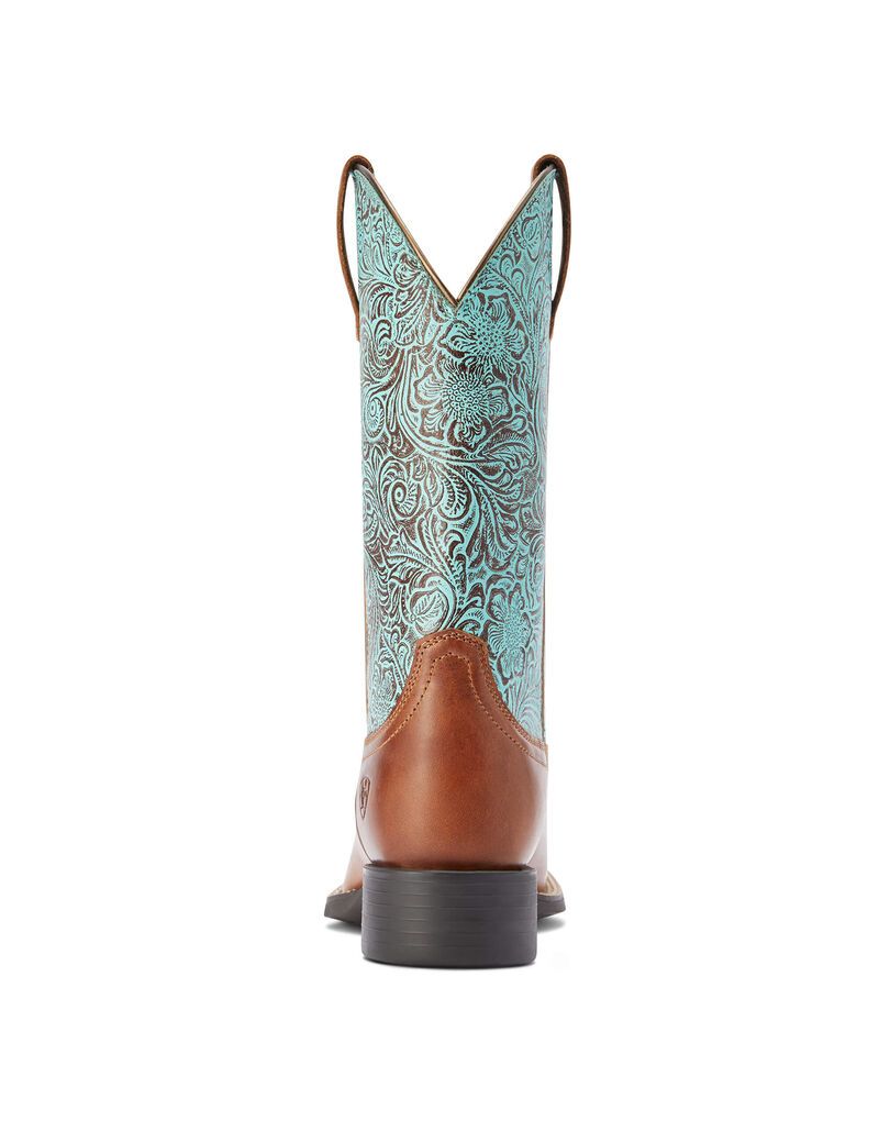 Bottes Western Ariat Round Up Larges Square Embout Marron Femme | HMH-10113076