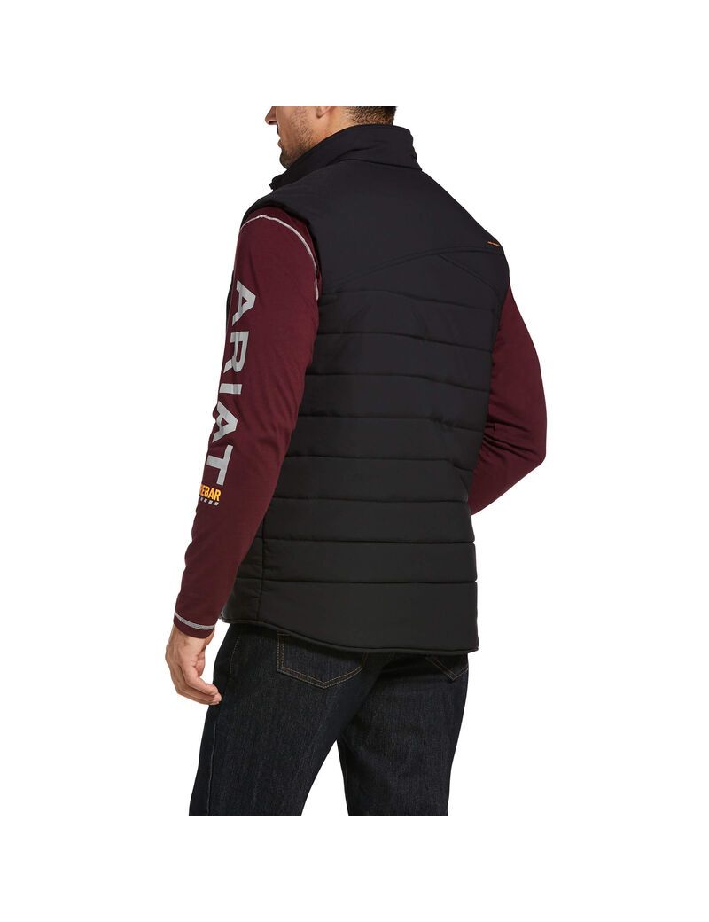 Gilet Ariat Rebar Valiant Stretch Tela D'eau Resistant Insulated Noir Homme | OBN-29737071