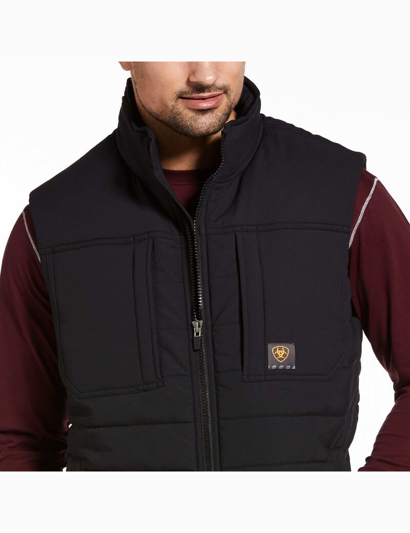 Gilet Ariat Rebar Valiant Stretch Tela D'eau Resistant Insulated Noir Homme | OBN-29737071