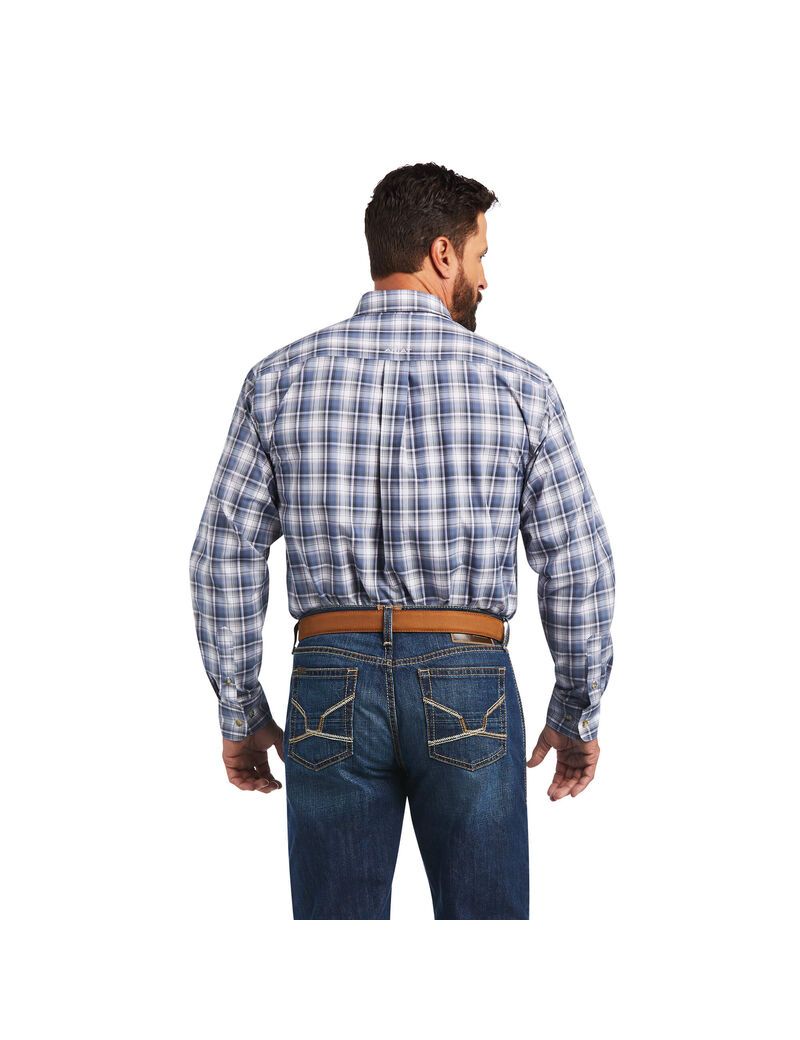 Chemises De Costume Ariat Pro Series Bennett Classiche Fit Grise Foncé Bleu Homme | WIA-05377244