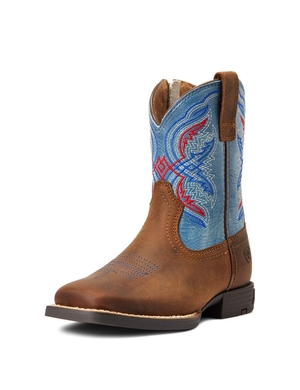 Bottes Western Ariat Double Kicker Marron Enfant | MQA-74964454