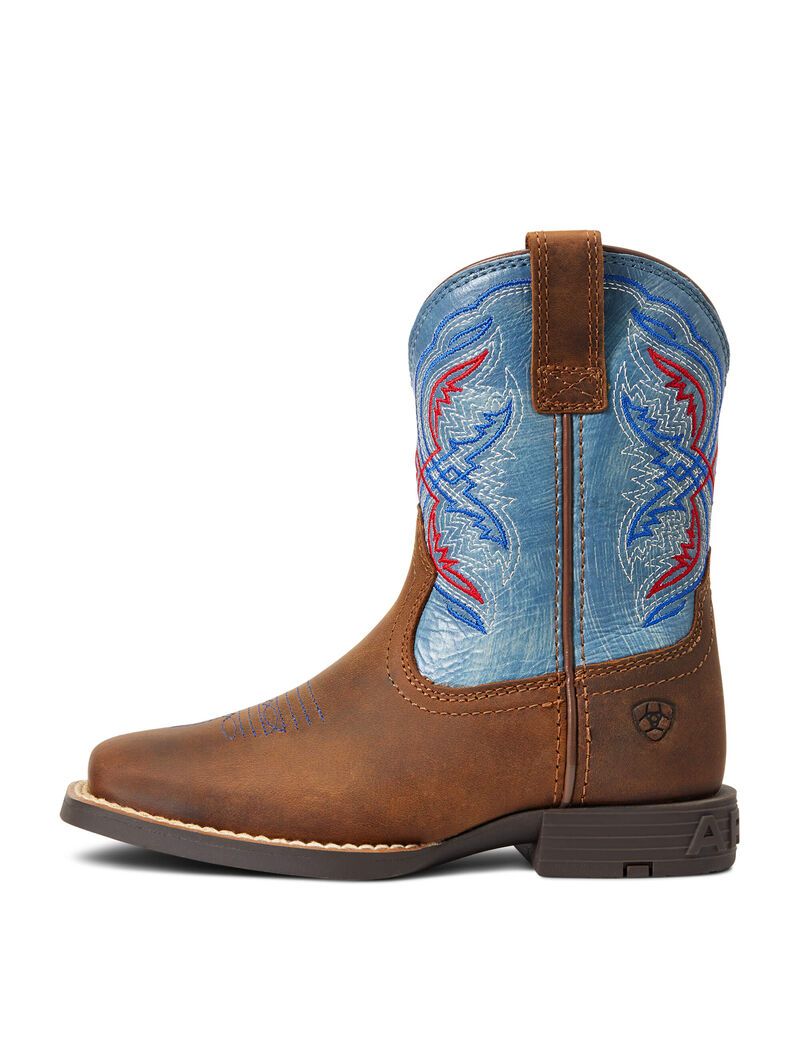 Bottes Western Ariat Double Kicker Marron Enfant | MQA-74964454