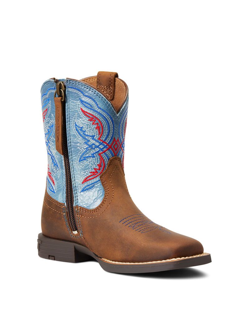 Bottes Western Ariat Double Kicker Marron Enfant | MQA-74964454