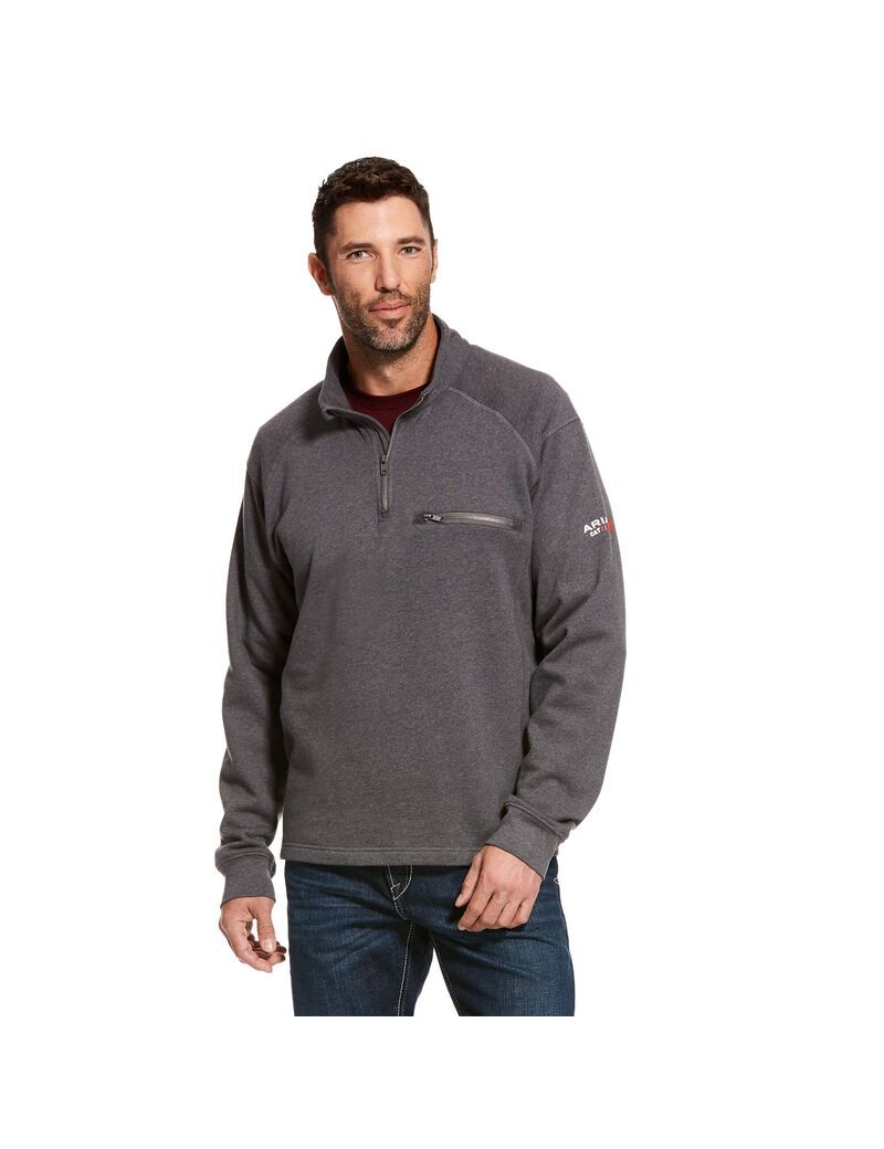 Hauts Ariat FR Rev 1/4 Zip Grise Homme | XLA-23458871