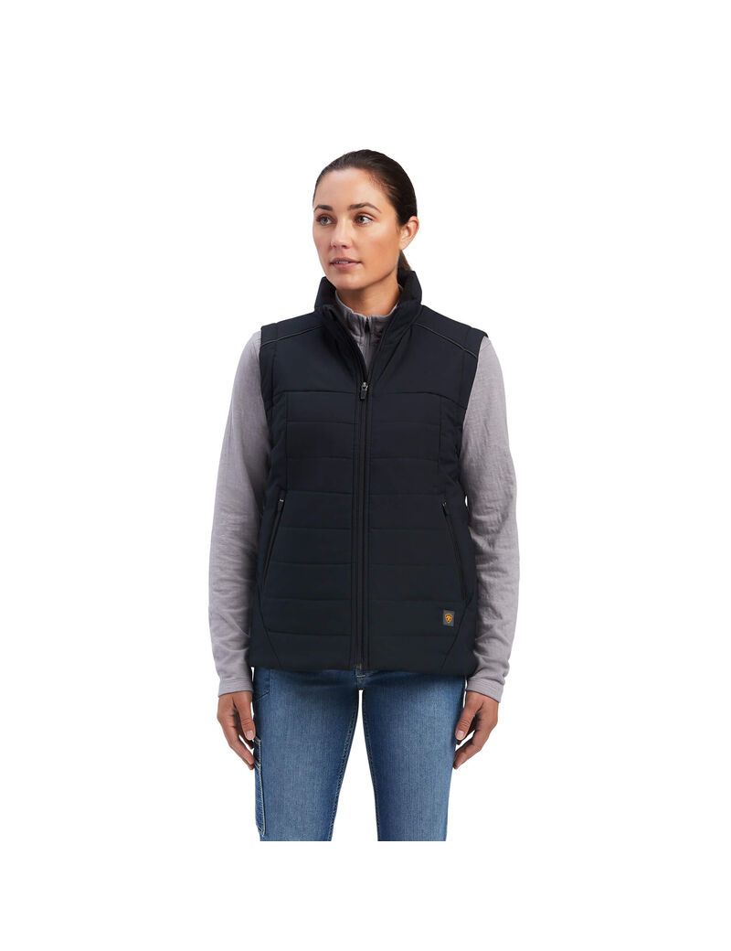 Vêtements De Travail Ariat Rebar Valkyrie Stretch Tela Insulated Vest Noir Femme | XEF-68885494