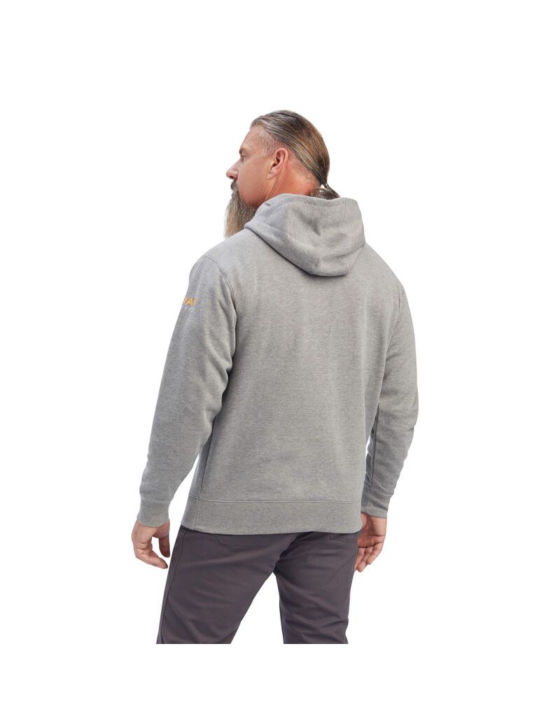 Sweat à Capuche Ariat Rebar Workman Full Zip Grise Homme | BLY-34153664