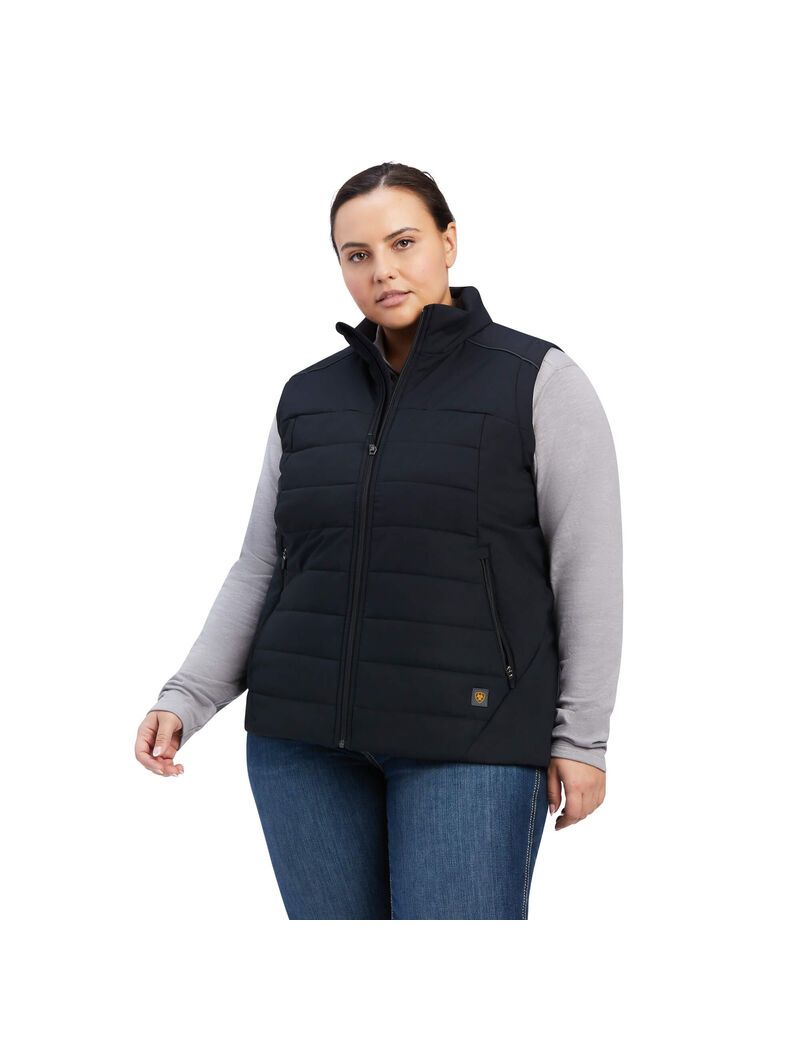 Vêtements De Travail Ariat Rebar Valkyrie Stretch Tela Insulated Vest Noir Femme | XEF-68885494