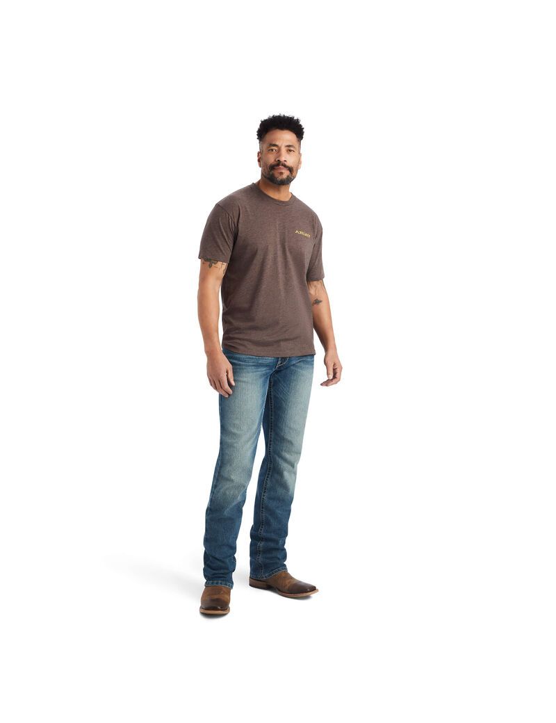 T Shirts Ariat Bronc Buster Marron Homme | BHL-81406274