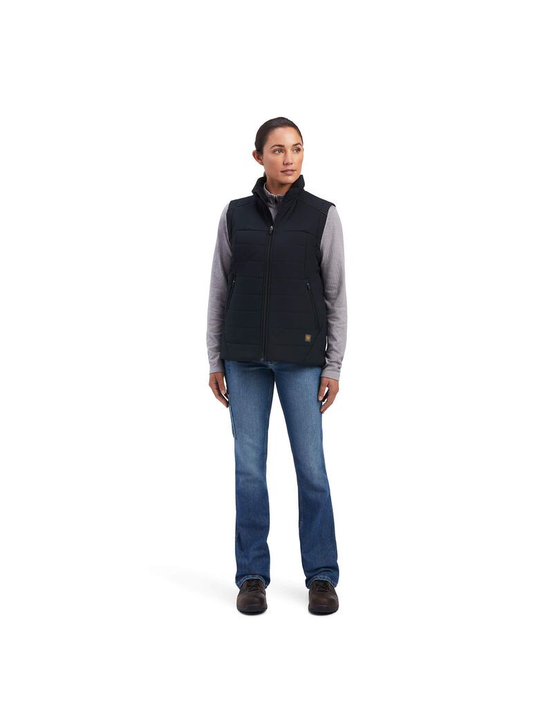 Vêtements De Travail Ariat Rebar Valkyrie Stretch Tela Insulated Vest Noir Femme | XEF-68885494