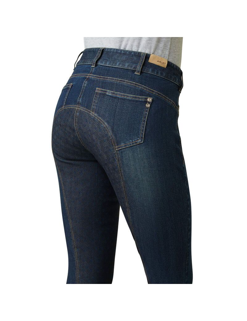 Pantalon Ariat Halo Denim Full Seat Breech Bleu Femme | UEV-01373911