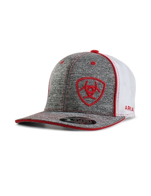 Casquettes Ariat Offset shield logo Rouge Homme | TTI-62465436