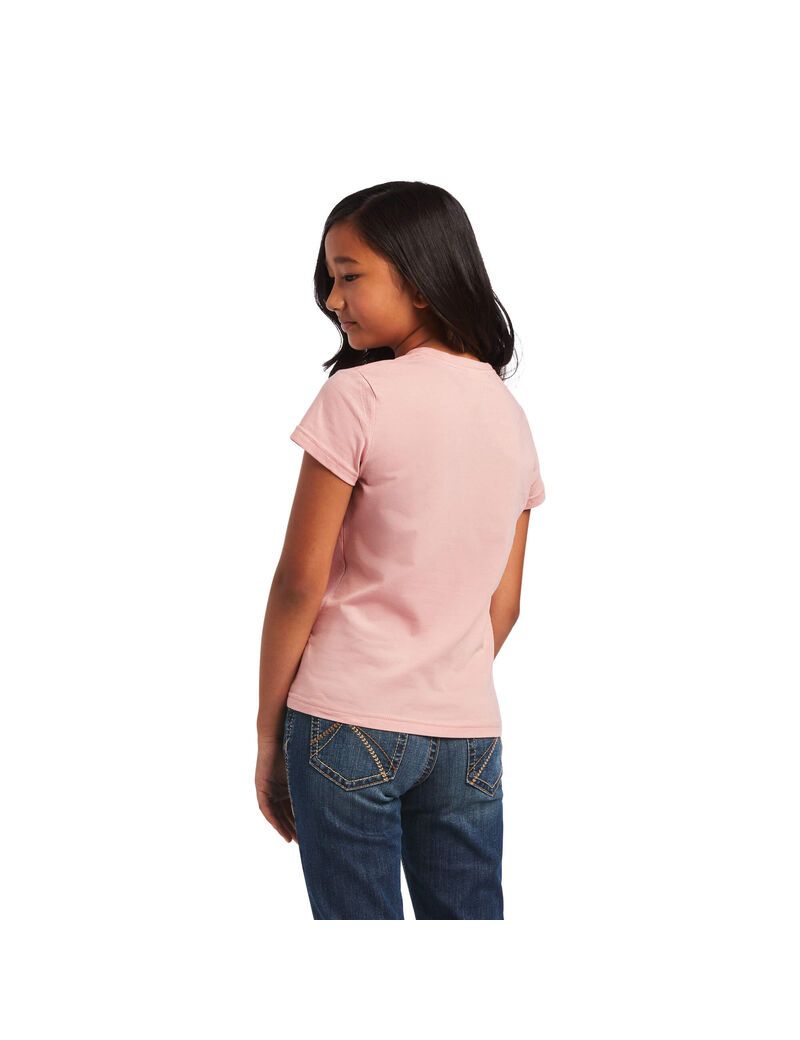 T Shirts Ariat REAL Moo-Chacha Tee Rose Enfant | NNM-65997002