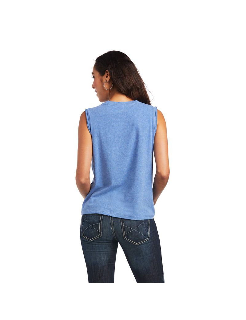 Hauts Ariat Mama Tee Bleu Femme | IFC-57700062