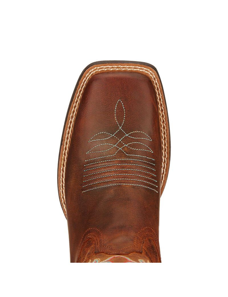 Bottes Western Ariat Round Up Ryder Marron Femme | OCN-46742020