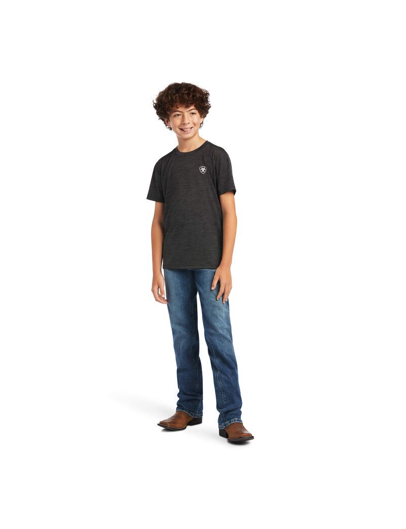 T Shirts Ariat Charger Patriotic Tee Grise Enfant | ZJT-95047679