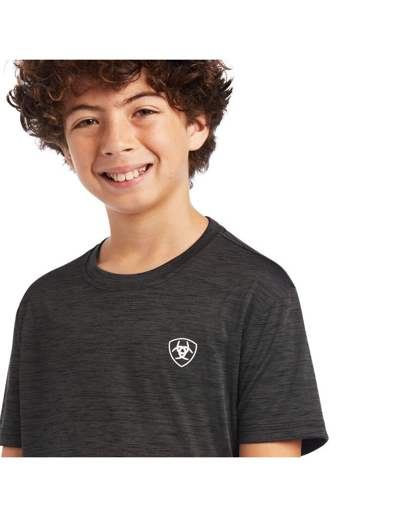 T Shirts Ariat Charger Patriotic Tee Grise Enfant | ZJT-95047679