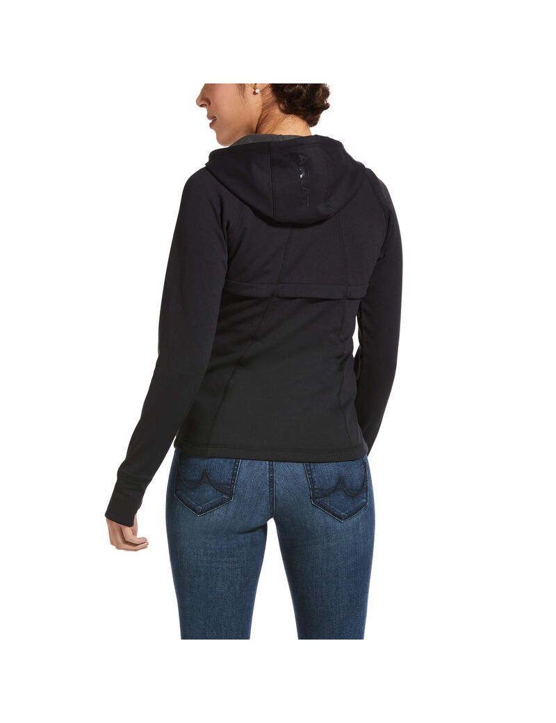 Sweat à Capuche Ariat Attain Full Zip Noir Femme | XBN-04569302