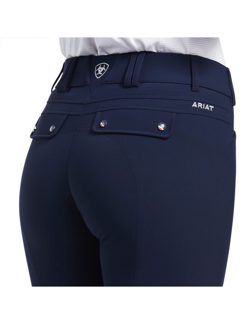 Pantalon Ariat Tri Factor Grip Knee Patch Breech Bleu Marine Femme | JAX-46519554