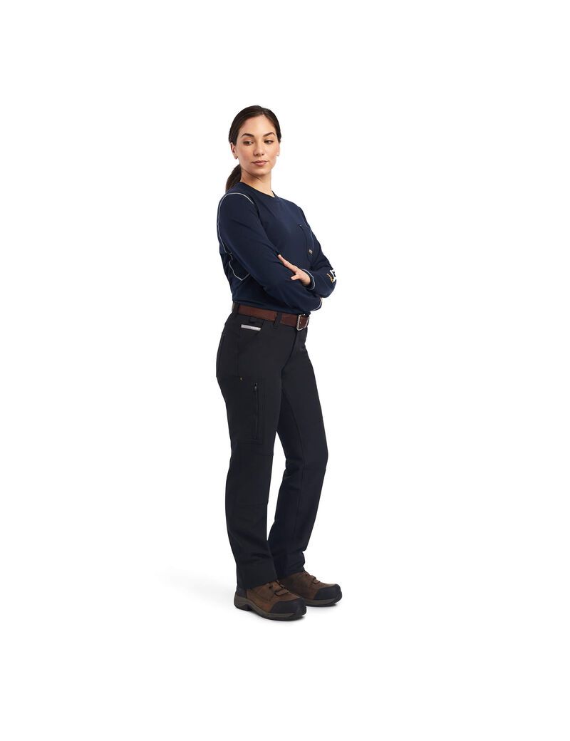 Vêtements De Travail Ariat Rebar DuraStretch DriTEK Softshell Droit Pants Noir Femme | KVM-12829427