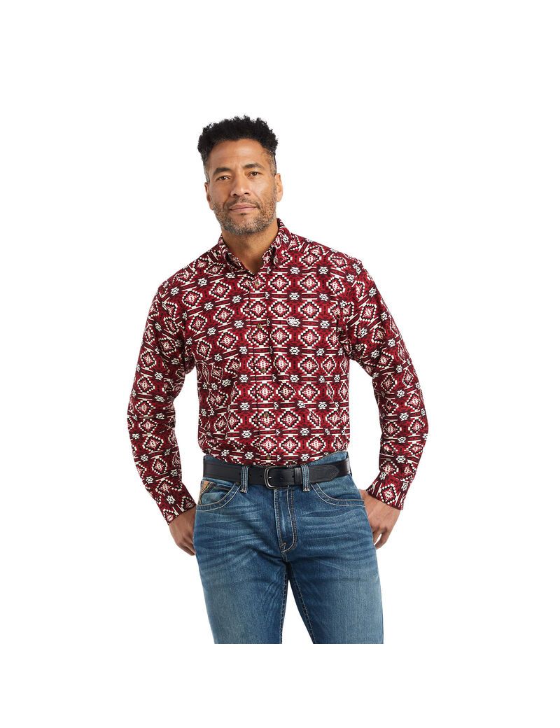 Chemises De Costume Ariat Wylie Classiche Fit Rouge Homme | HIU-16789005