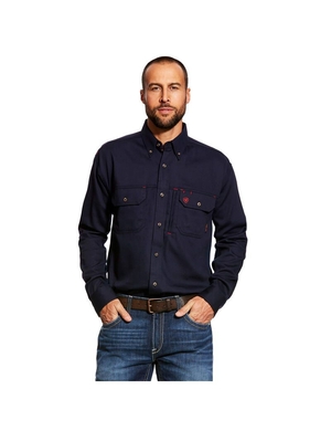 Chemises De Costume Ariat FR Solid Vent Travail Bleu Marine Homme | AEJ-41691465