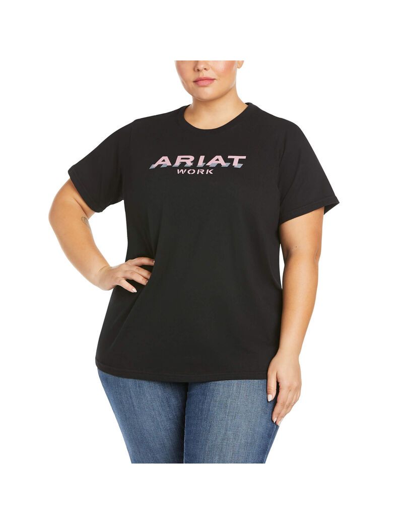 Vêtements De Travail Ariat Rebar Coton Strong Logo T Shirts Bleu Marine Femme | KZN-58800229