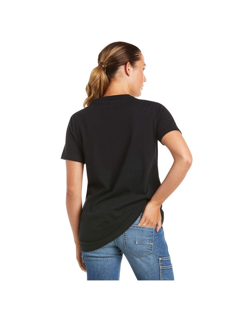 Vêtements De Travail Ariat Rebar Coton Strong Logo T Shirts Bleu Marine Femme | KZN-58800229