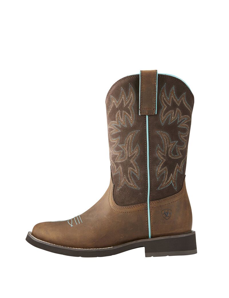 Bottes Western Ariat Delilah Round Embout Marron Femme | NUH-34847175