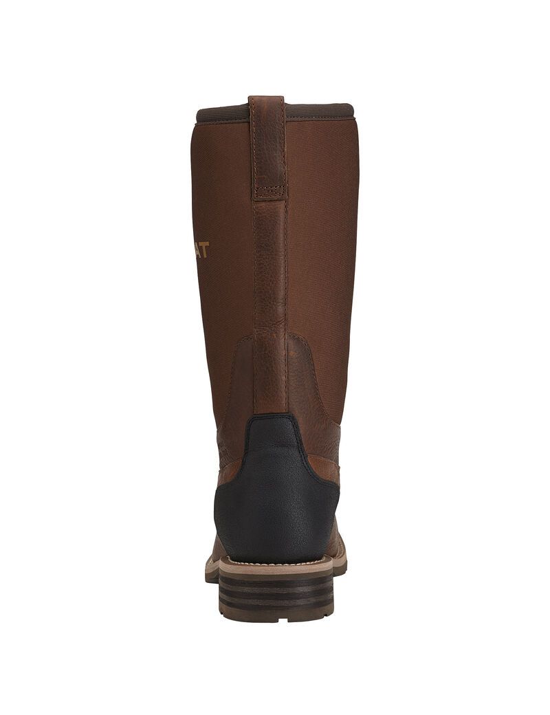 Bottes Imperméables Ariat Hybride All Weather Steel Embout Travail Marron Homme | MOV-18214782