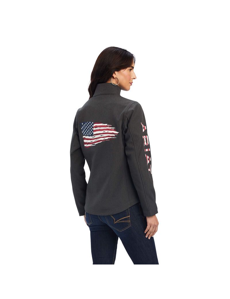 Vestes Ariat Team Patriot Softshell Grise Femme | ZMN-70467654