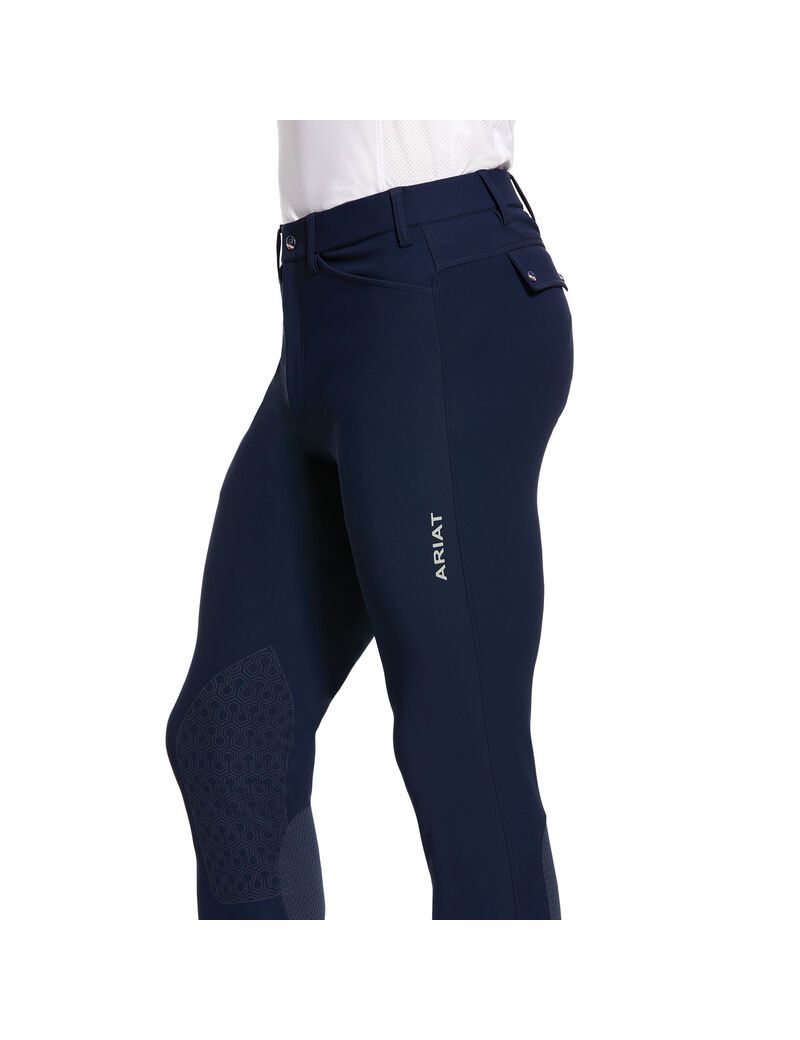 Pantalon Ariat Tri Factor Grip Knee Patch Breech Bleu Marine Homme | XLD-93299358