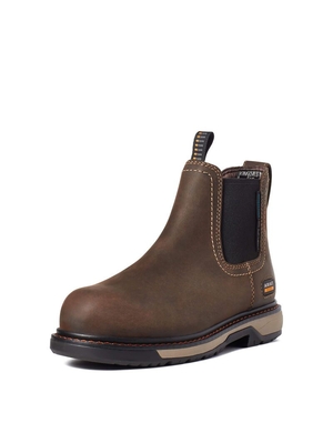 Bottes de Travail Ariat Riveter Chelsea CSA Imperméables Composite Embout Marron Foncé Femme | EAF-57261643