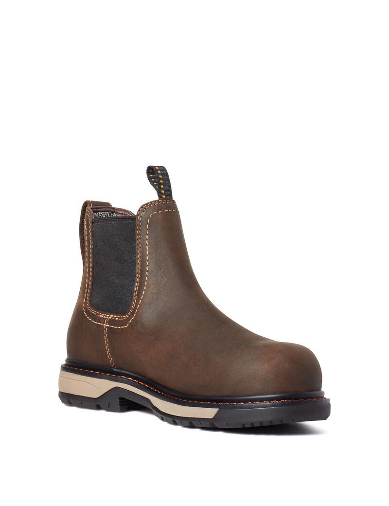 Bottes de Travail Ariat Riveter Chelsea CSA Imperméables Composite Embout Marron Foncé Femme | EAF-57261643