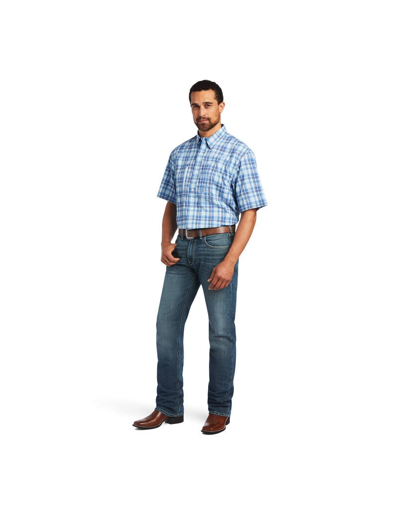 Chemises De Costume Ariat VentTEK Classiche Fit Bleu Homme | PVK-95851139