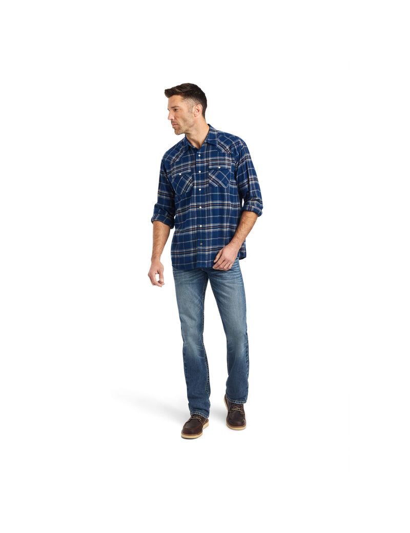 Chemises De Costume Ariat Holcombe Retro Fit Bleu Homme | ZDY-72939332