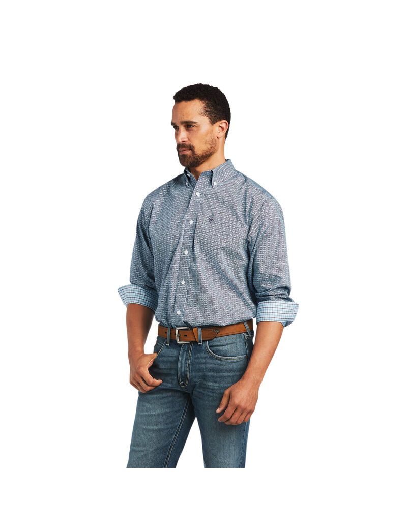 Chemises De Costume Ariat Wrinkle Free Yoel Classiche Fit Grise Homme | GBD-63045482