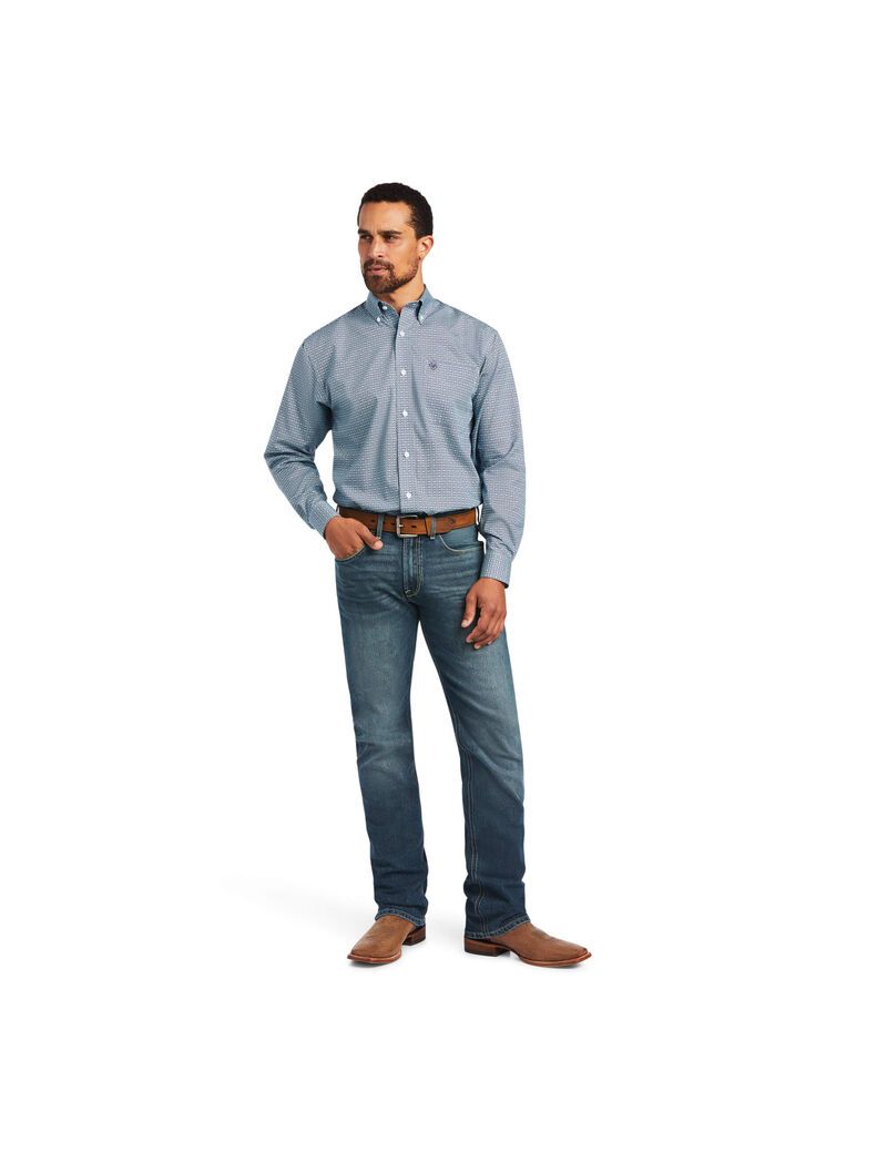 Chemises De Costume Ariat Wrinkle Free Yoel Classiche Fit Grise Homme | GBD-63045482