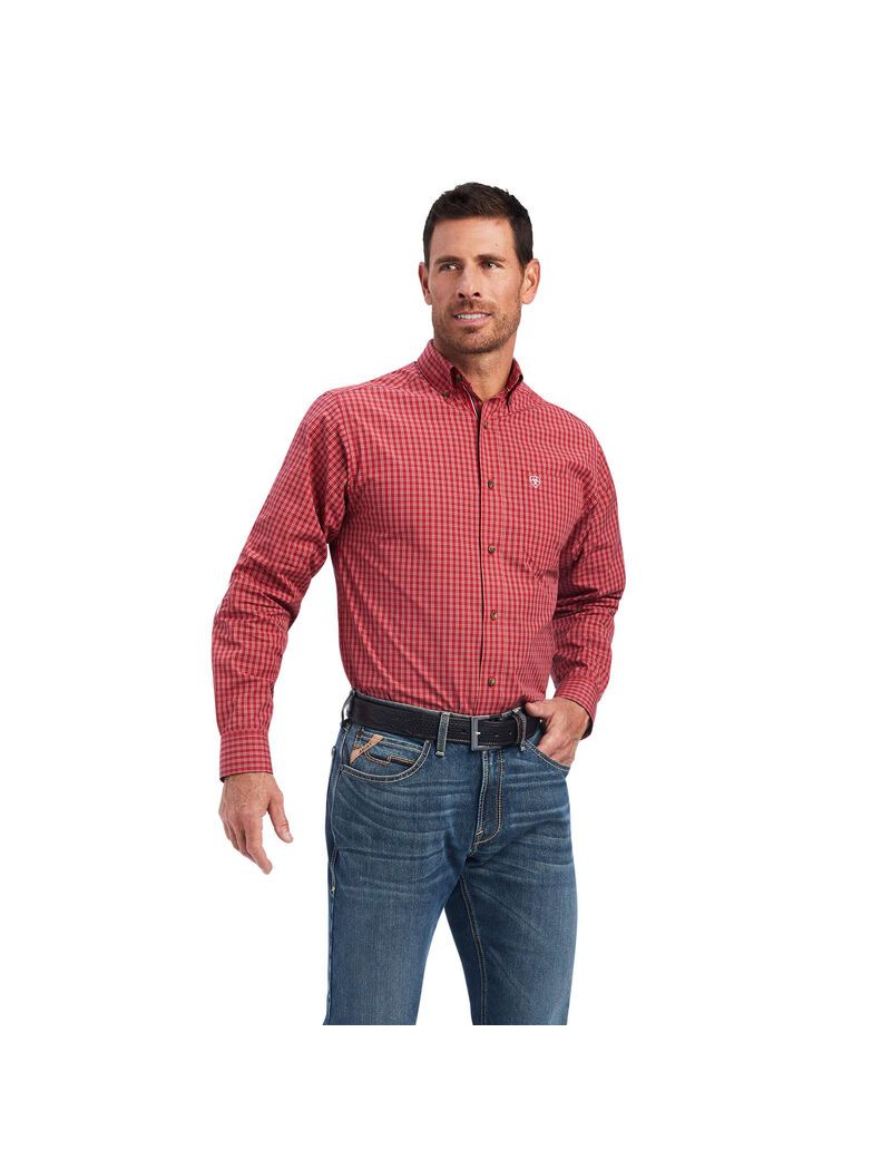 Chemises De Costume Ariat Pro Series Norwell Fitted Rouge Homme | MMZ-55353108